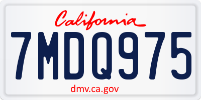 CA license plate 7MDQ975