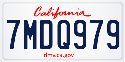 CA license plate 7MDQ979