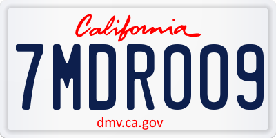 CA license plate 7MDR009