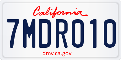 CA license plate 7MDR010