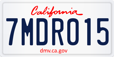 CA license plate 7MDR015