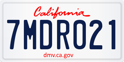CA license plate 7MDR021