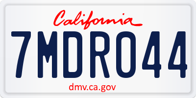 CA license plate 7MDR044