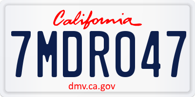 CA license plate 7MDR047