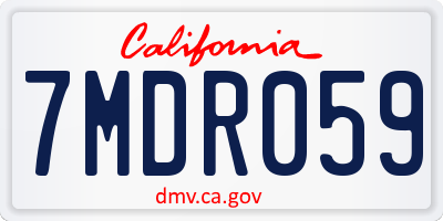 CA license plate 7MDR059