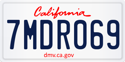 CA license plate 7MDR069