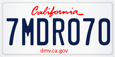 CA license plate 7MDR070