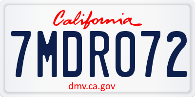 CA license plate 7MDR072