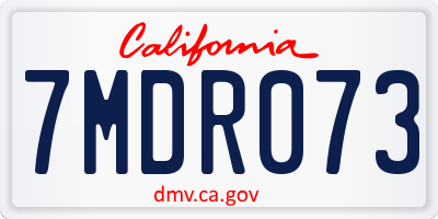 CA license plate 7MDR073