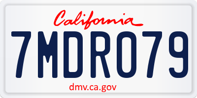 CA license plate 7MDR079