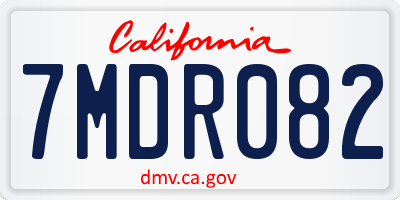 CA license plate 7MDR082