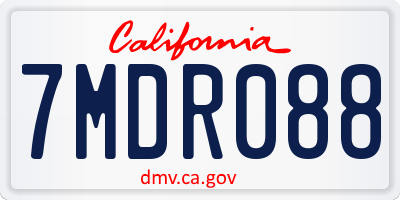 CA license plate 7MDR088