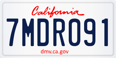 CA license plate 7MDR091