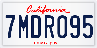 CA license plate 7MDR095