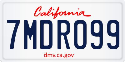 CA license plate 7MDR099