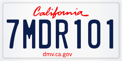 CA license plate 7MDR101