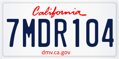 CA license plate 7MDR104