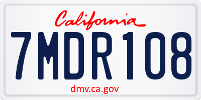 CA license plate 7MDR108