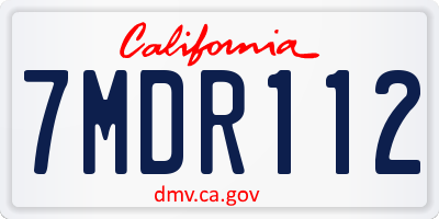 CA license plate 7MDR112
