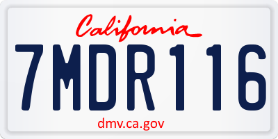 CA license plate 7MDR116