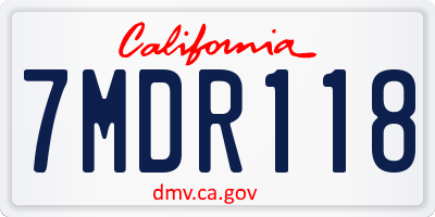 CA license plate 7MDR118