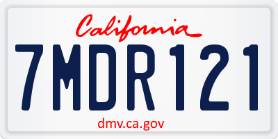 CA license plate 7MDR121
