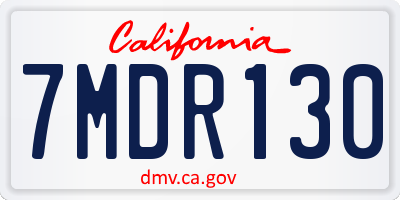 CA license plate 7MDR130