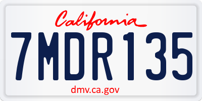 CA license plate 7MDR135