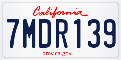 CA license plate 7MDR139