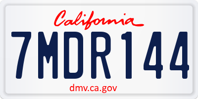 CA license plate 7MDR144