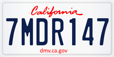 CA license plate 7MDR147