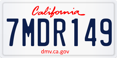 CA license plate 7MDR149