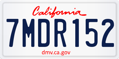 CA license plate 7MDR152