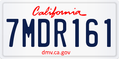 CA license plate 7MDR161