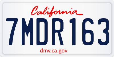 CA license plate 7MDR163