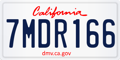 CA license plate 7MDR166