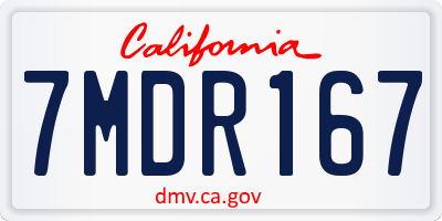CA license plate 7MDR167