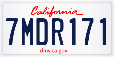 CA license plate 7MDR171