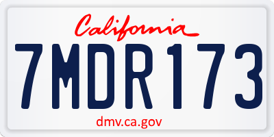 CA license plate 7MDR173