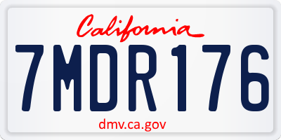 CA license plate 7MDR176