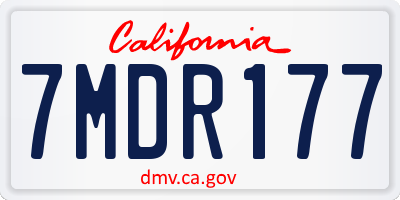CA license plate 7MDR177