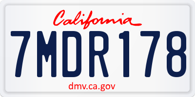 CA license plate 7MDR178