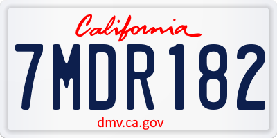 CA license plate 7MDR182