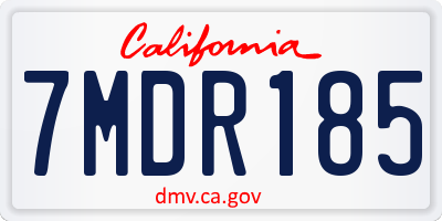 CA license plate 7MDR185