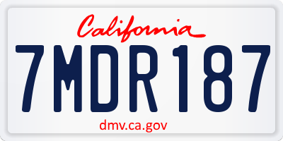 CA license plate 7MDR187