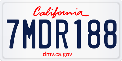 CA license plate 7MDR188