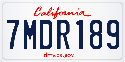 CA license plate 7MDR189