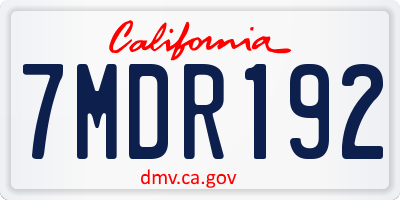 CA license plate 7MDR192
