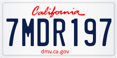 CA license plate 7MDR197
