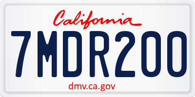 CA license plate 7MDR200